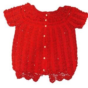 Handmade crochet burnt orange top